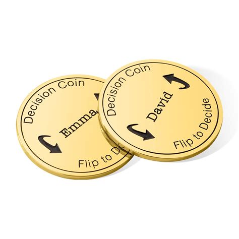 Personalized Flip To Decide Coin Decision Coin Custom Engraved Brass Coin Couples Flip Coin