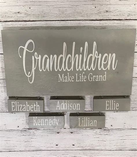 Grandkids Make Life Grand Grandchildren Wood Sign Kids