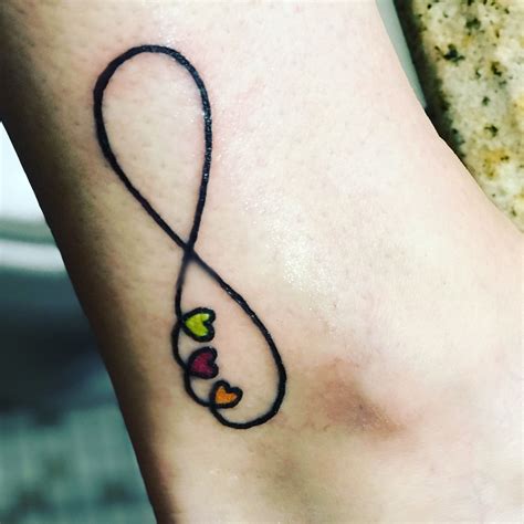 My new infinite tattoo with birthstone colors | Infinite tattoo