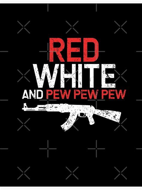 Red White And Pew Pew Pew Poster For Sale By Brahimhni Redbubble