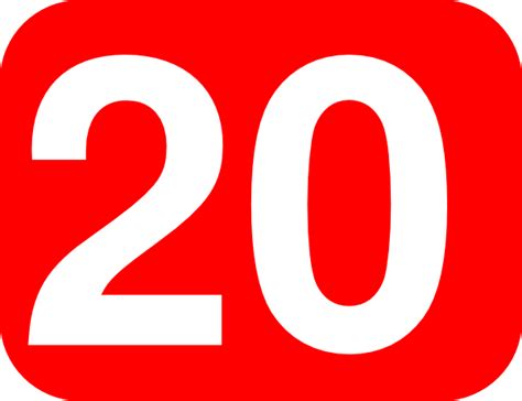 Number 20 Red Background Clip Art At Vector Clip Art Online
