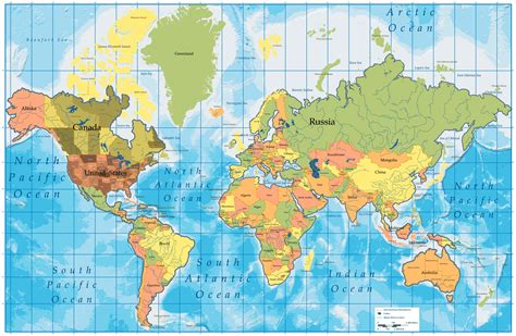 Printable Labeled World Map