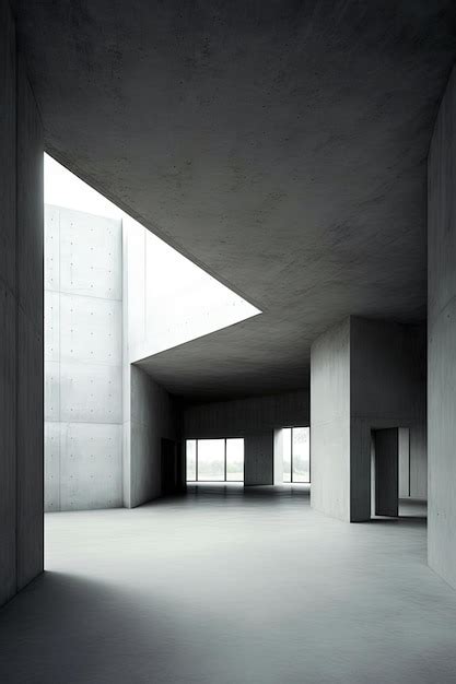 Premium Photo Concrete House Luxurious Modern Interior Minimalistic