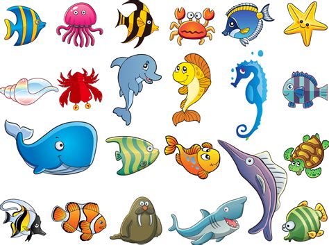 Collection Of Cartoon Sea Creatures Png Pluspng