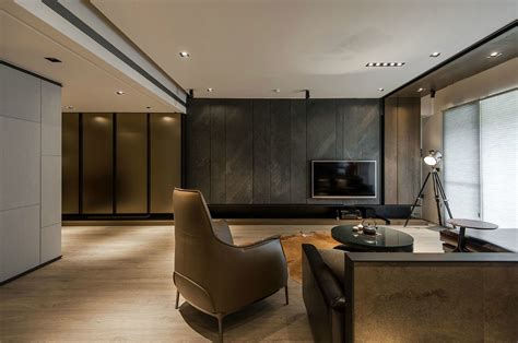 Combination of these colors brings. Stone and Wood Make a Dark, Masculine Interior