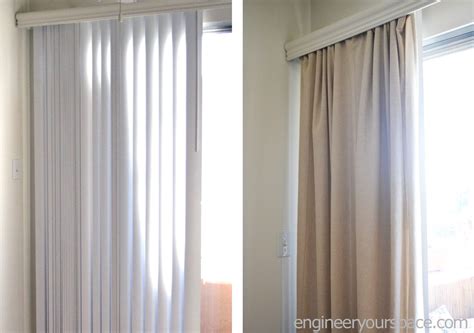 This specially designed panel track system also features a cordless wand control to smoothly open and close your blinds. How to conceal vertical blinds with curtains | Smart DIY Solutions for Renters