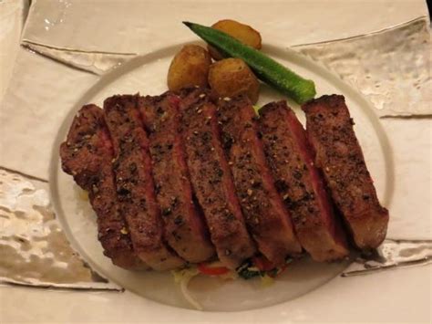 No frills or corny performances (onion volcano, ect). Hearth-baked Kobe beef sirloin steak - Picture of Kobe ...