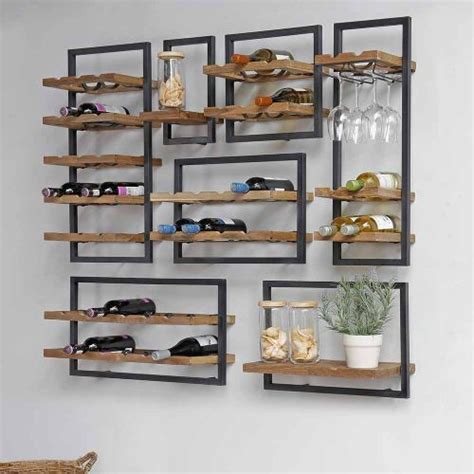 Nous sommes une petite équipe et fonctionnons avec un petit budget. Etagère à vin murale HOME SOLUTION 65cm teck et métal ...