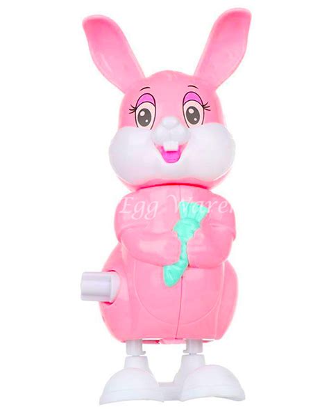 Wind Up Jumping Easter Bunny Pink Easter Egg Warehouse