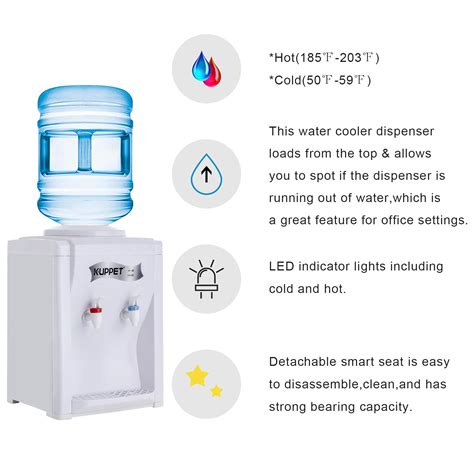 Kuppet Countertop Water Cooler Dispenser 3 5 Gallon Hot And Cold Water