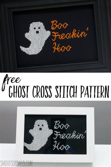 Make a warm afghan for your living room or bedroom by using a crochet afghan pattern. Free ghost cross stitch pattern | Halloween cross stitch ...