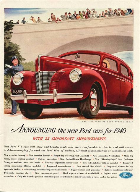 Ford 1940 1940 Ford Car Advertising Vintage Cars