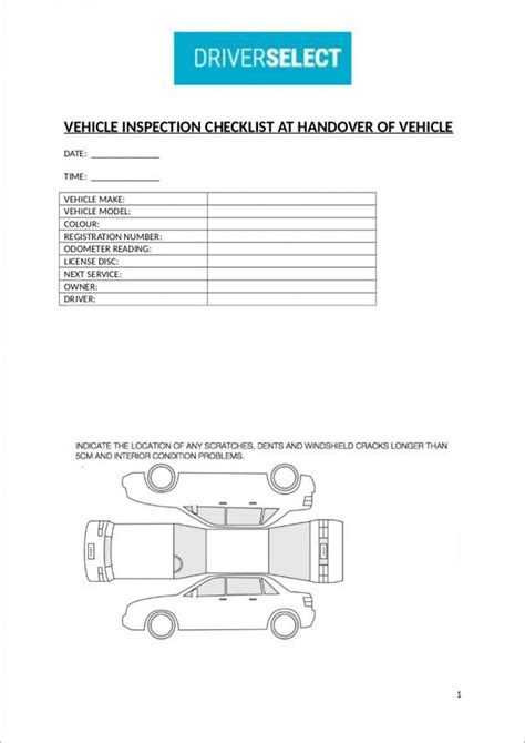 Van Condition Report Template Tutore Org Master Of Document Templates