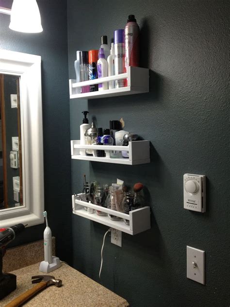 Stain the shelves and mount them on the wall. 60+ Best Small Bathroom Storage Ideas and Tips for 2021