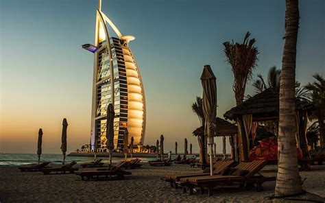 1366x768px 720p Free Download Dubai Beach Burj Al Arab City
