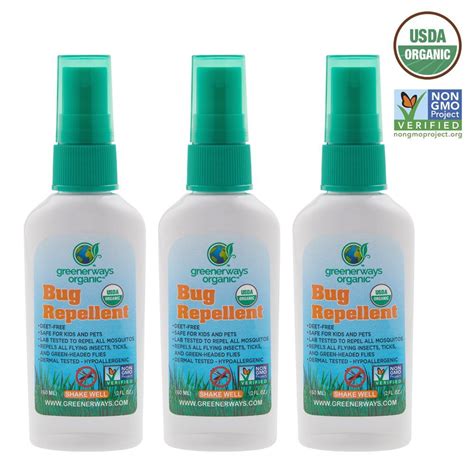 Greenerways Organic Insect Repellent Travel Size Premium Usda Organic