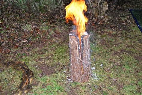 Ein schwedenfeuer besteht aus einem vertikal gesägten baumstamm, der an den schnittstellen im inneren entzündet wird. Schwedenfeuer - mehr als nur Wärme, Licht und……. | Grillen ...