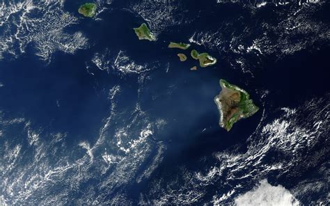 Satellite View Of Earth Earth Clouds Space Hawaii Hd Wallpaper