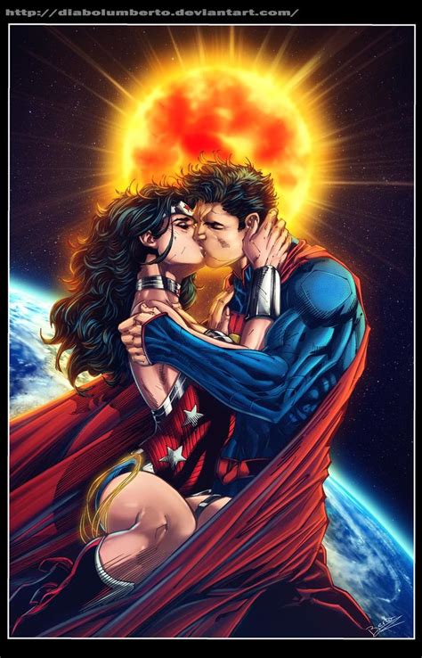 Supermanwonder Woman The Kiss By Diabolumberto On Deviantart