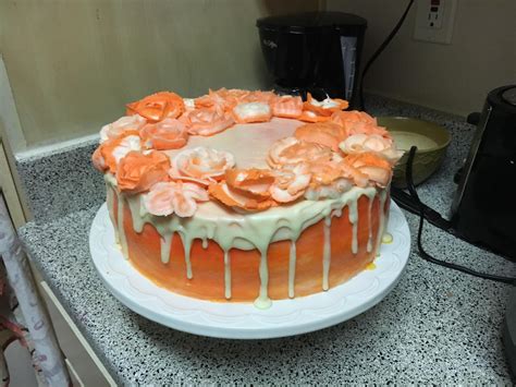 Homemade Orange Dream Cake Its One Layer Of Cheese Cake One Layer Of
