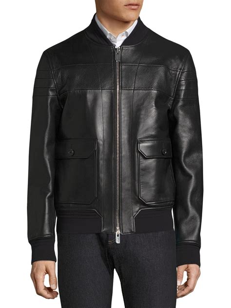 Lyst Bally Reversible Leather Bomber Jacket In Black For Men