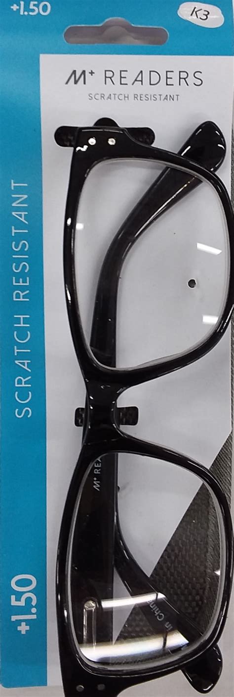 M Men S Scratch Resistant Oliver 1 50 Square Reading Glasses With Case Black