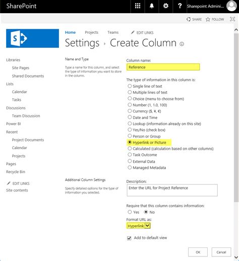 SharePoint Online Add Hyperlink Or Picture Column To List Using