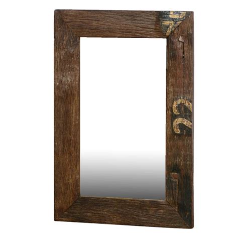 Disappearing Numbers Rustic Wide Framed Reclaimed Wood Wall Mirror