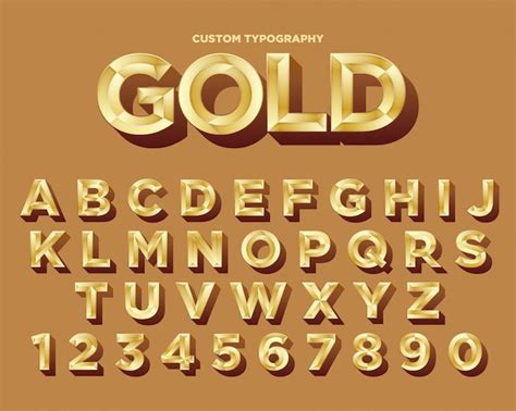 Premium Vector Elegant Gold Typography Font Design