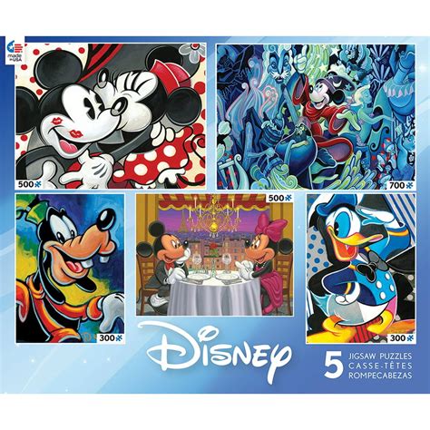 Disney 5 In 1 Jigsaw Puzzle Multi Pack Classic Disney 2 X 300 2 X 500