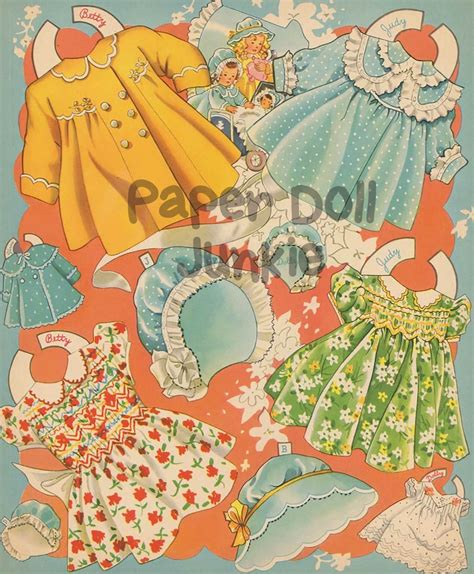 Vintage Paper Doll Printables Blue Bonnet Paper Dolls 1942 Etsy