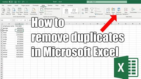 How To Remove Duplicates In Excel Youtube