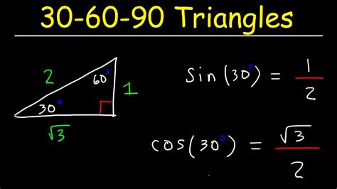 30 60 90 Triangles Special Right Triangle Trigonometry Youtube