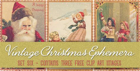 Vintage Victorian Christmas Ephemera Set 6 Oh So Nifty Vintage Graphics