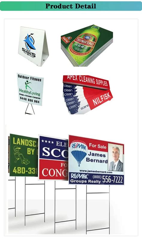Pp Material Outdoor Corrugated Plastic Yard Signs Coroplast Advertising