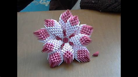 3d Origami Flower Tutorial Model1 Youtube