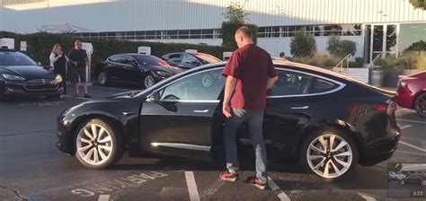 Video Of Tesla Model 3 Production Car Reveals Self Opening Front Doors