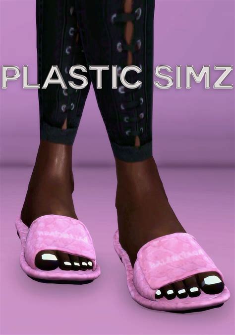 Balenciaga Pink Croc Leather Slides Sims 4 Cc Kids Clothing Sims 4