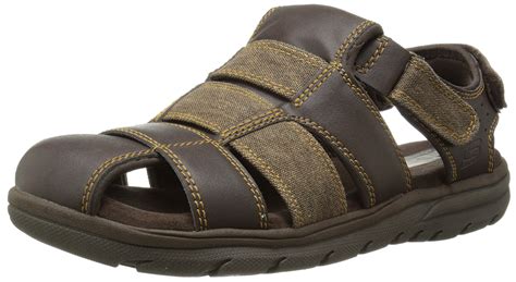 New Mens Skechers Relaxed Fit Supreme Olvero Fisherman Sandals Brown