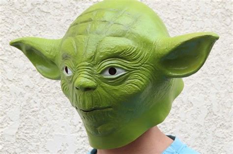 Star Wars Master Yoda Green Adult Latex Head Mask Halloween Toyprop