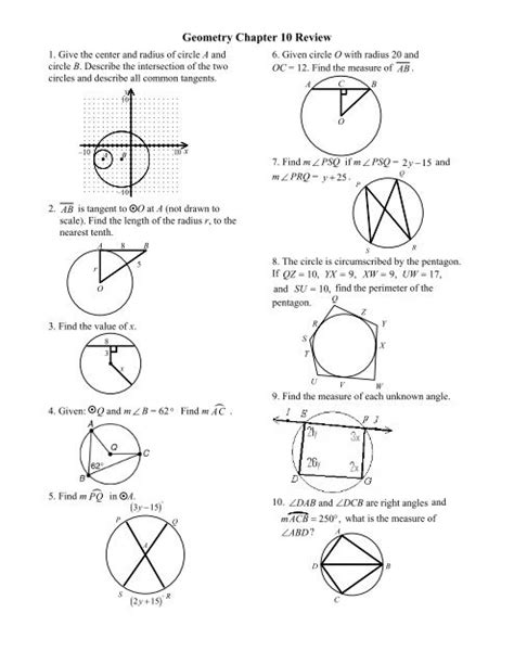 Geometry Unit 10 Circles Test Answers Geometry B Circle Test Practice