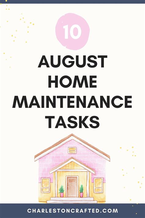 August Home Maintenance Checklist Free Printable