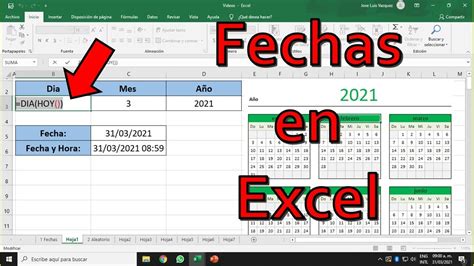 Excel Formulas para fechas Como colocar fechas actuales automáticas en Excel YouTube