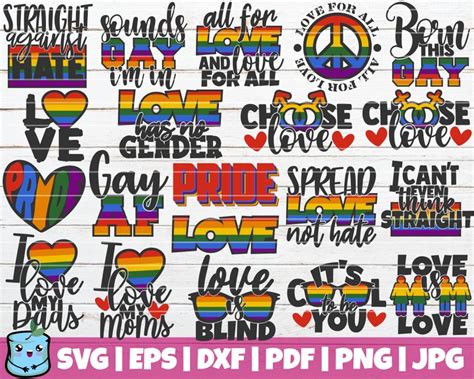 Gay Pride Svg Bundle Lgbt Svg Cut Files Commercial Use Etsy