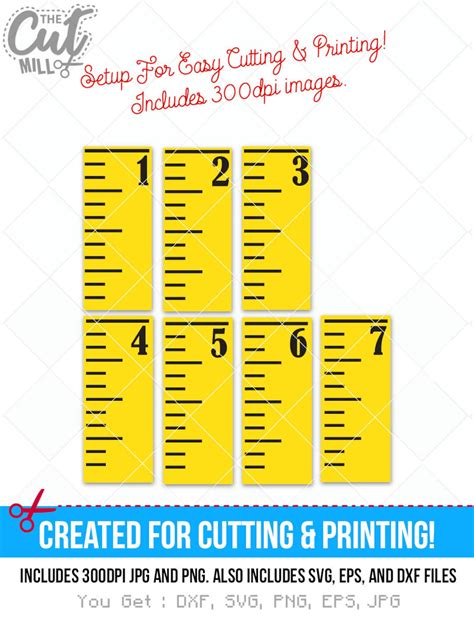 Growth Chart Ruler Svg Cutting Files Growth Ruler Svg For Etsy