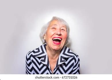 Portrait Laughing Old Woman Foto Stock 672731026 Shutterstock
