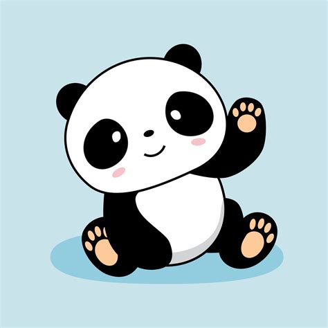 Panda Cartoon Cute Say Hello Panda Animals Illustration 4226762 Vector