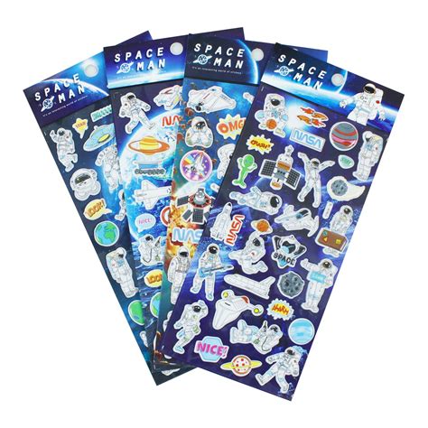 Buy NASA Space Stickers Sheets With Astronaut Rocket Satellite Flying Saucer Alien Planet