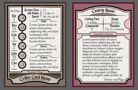 D D Printable Spell Cards