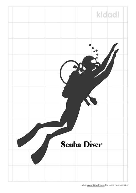 Free Scuba Diver Stencil Stencil Printables Kidadl